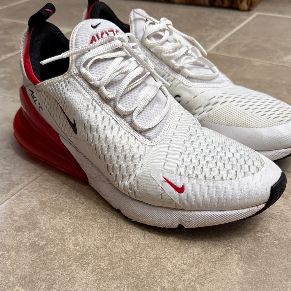 Nike Men's White and Red Sneakers